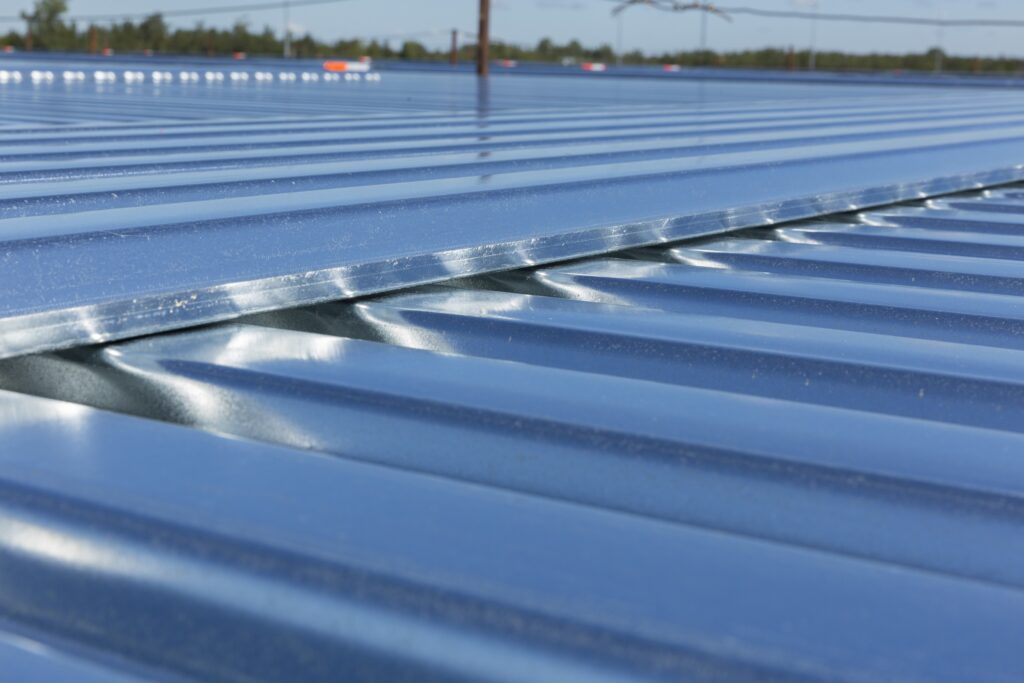 Steel Decking during construction of building